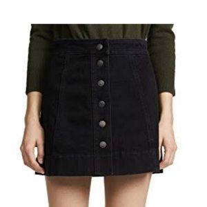 Madewell Black Mini Skirt with snaps